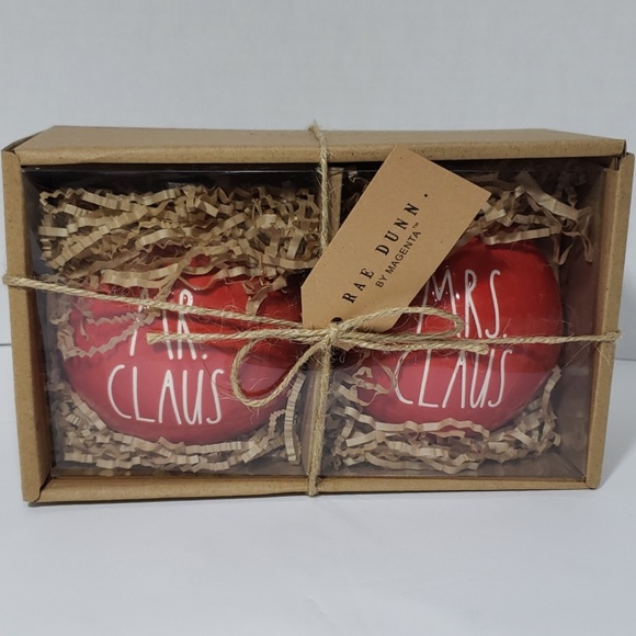 Rae Dunn Other - Rae Dunn Mr. Claus and Mr. Claus ornaments New